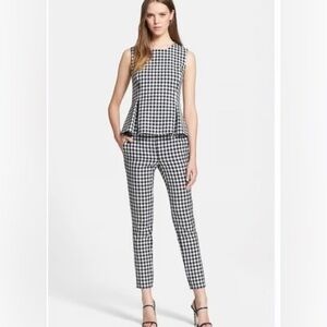 Diana von Furstenberg Gingham 2 Piece Mallorie Top & Genesis Ankle Pant Size 4